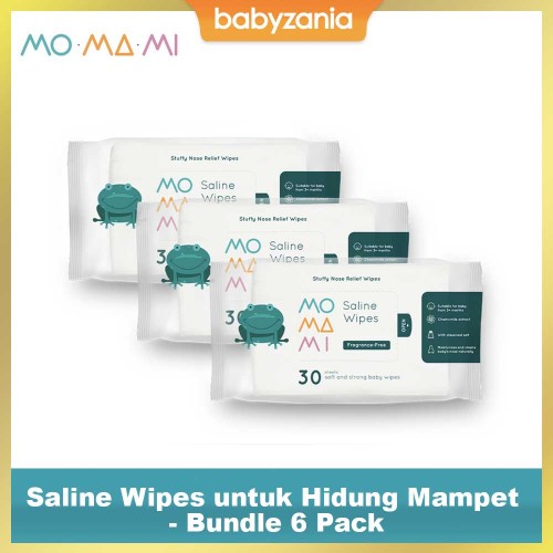 Momami Saline Wipes 30 Sheets Fragrance Free - PROMO 3 Pack