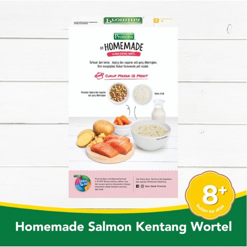 Jual Murah Promina Homemade Bubur Salmon Kentang Wortel 8m 100gr Makanan Susu Di Jakarta