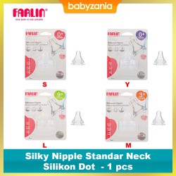 Farlin Silky Silicone Nipple Standard Neck Dot...