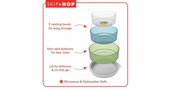 Jual Murah Skip  Hop  Smart Serve 3 pk Bowls Mangkuk Makan 