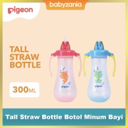 Pigeon Tall Straw Bottle Botol Minum Bayi 9m+ -...