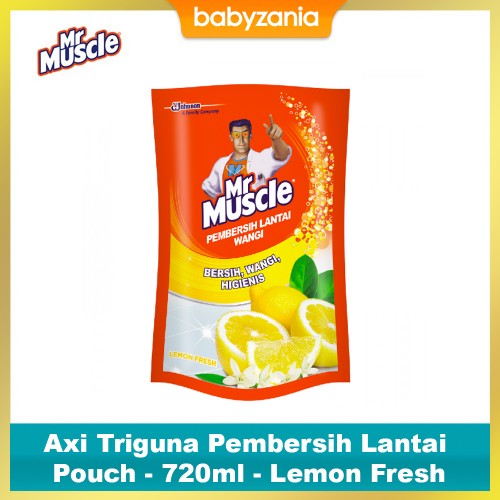 Mr Muscle Axi Triguna Pembersih Lantai Wangi Pouch 800ml - Lemon Fresh