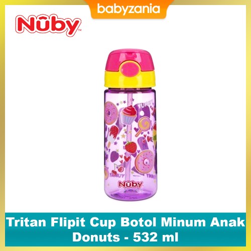 Nuby Tritan Flipit Cup Botol Minum Anak - Donuts 532 ml