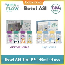 Vitaflow Botol ASI 3 in 1 PP 140 ml - 1 Paket isi...