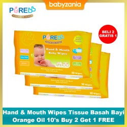 Pure BB Baby Hand & Mouth Wipes 10's Orange...