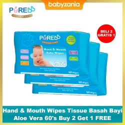 Pure BB Baby Hand & Mouth Wipes 60's Aloe...