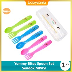 Yummy Bites Baby Spoon Set + Cover Sendok Garpu...