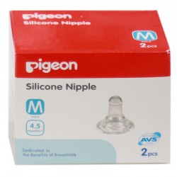 Pigeon Silicone Nipple M - 2pcs