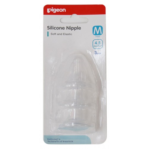 Pigeon Silicone Nipple M - 3pcs